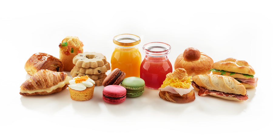 Bodegon de diferentes productos para un coffee break de actual catering